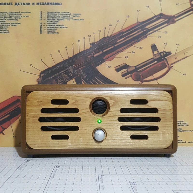 Iwistao Bluetooth динамик ручной работы Винтаж из чистой твердой древесины 2x15 Вт AUX U диск MP3 WAV FLAC