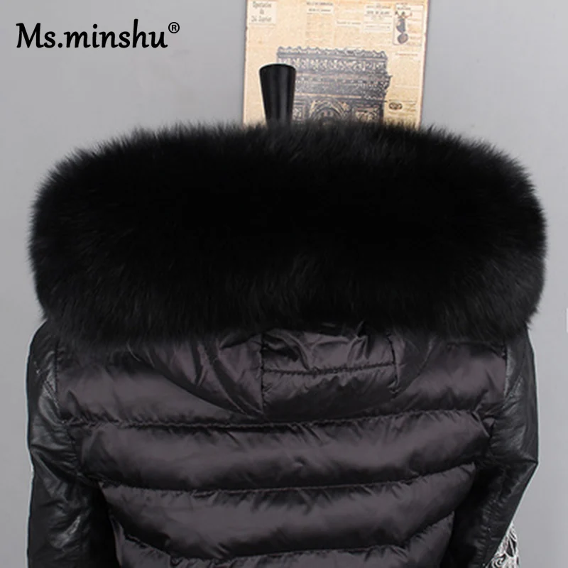 Натуральный лисий мех на капюшон Ms.MinShu|Женские шарфы| |