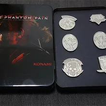 Игра MGS 5 металлическая Шестерня твердый V Phantom Pain металлический значок Броши шпильки набор с железной коробкой коллекционные аксессуары 6 шт./компл