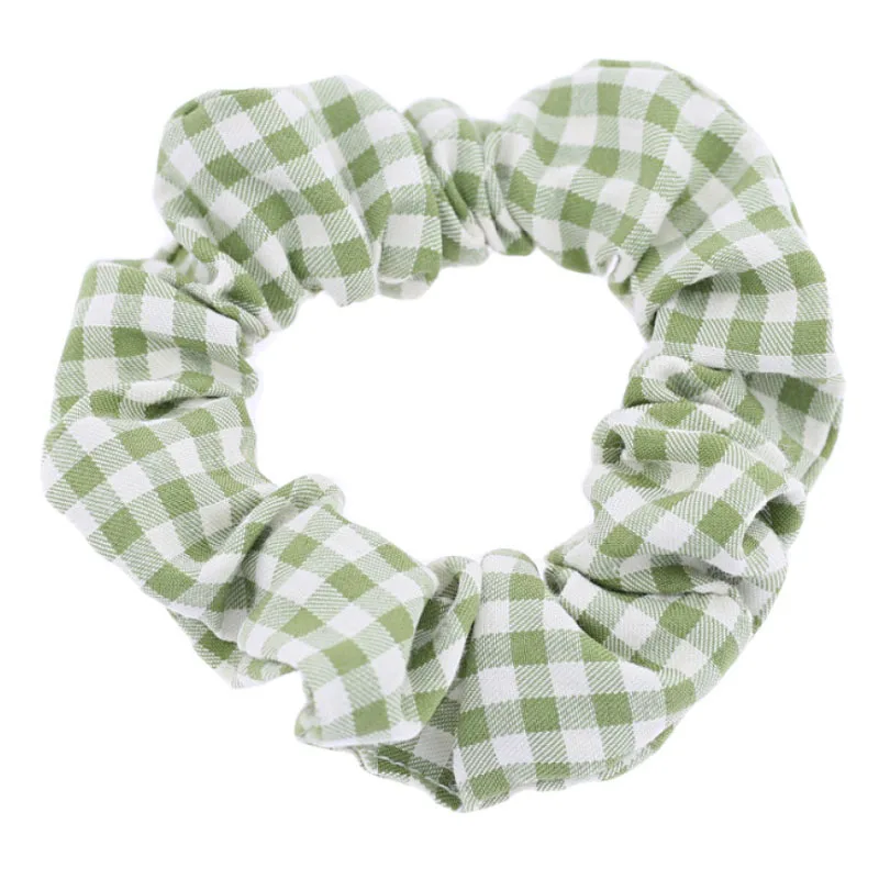 Refreshing Plaid Scrunchies - Check Design Elastic Hair Bands & Accessories