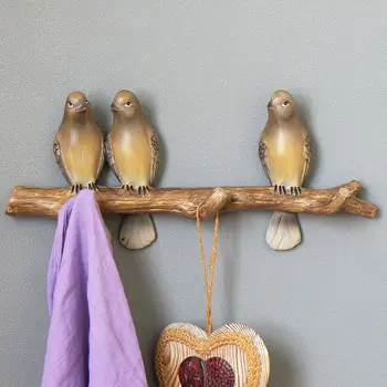 

American Country Living Room Entrance Porch Key Bag Hook Retro Bird Wall Hanging Ornament Coat Hook Hanger Clothing Store R2790