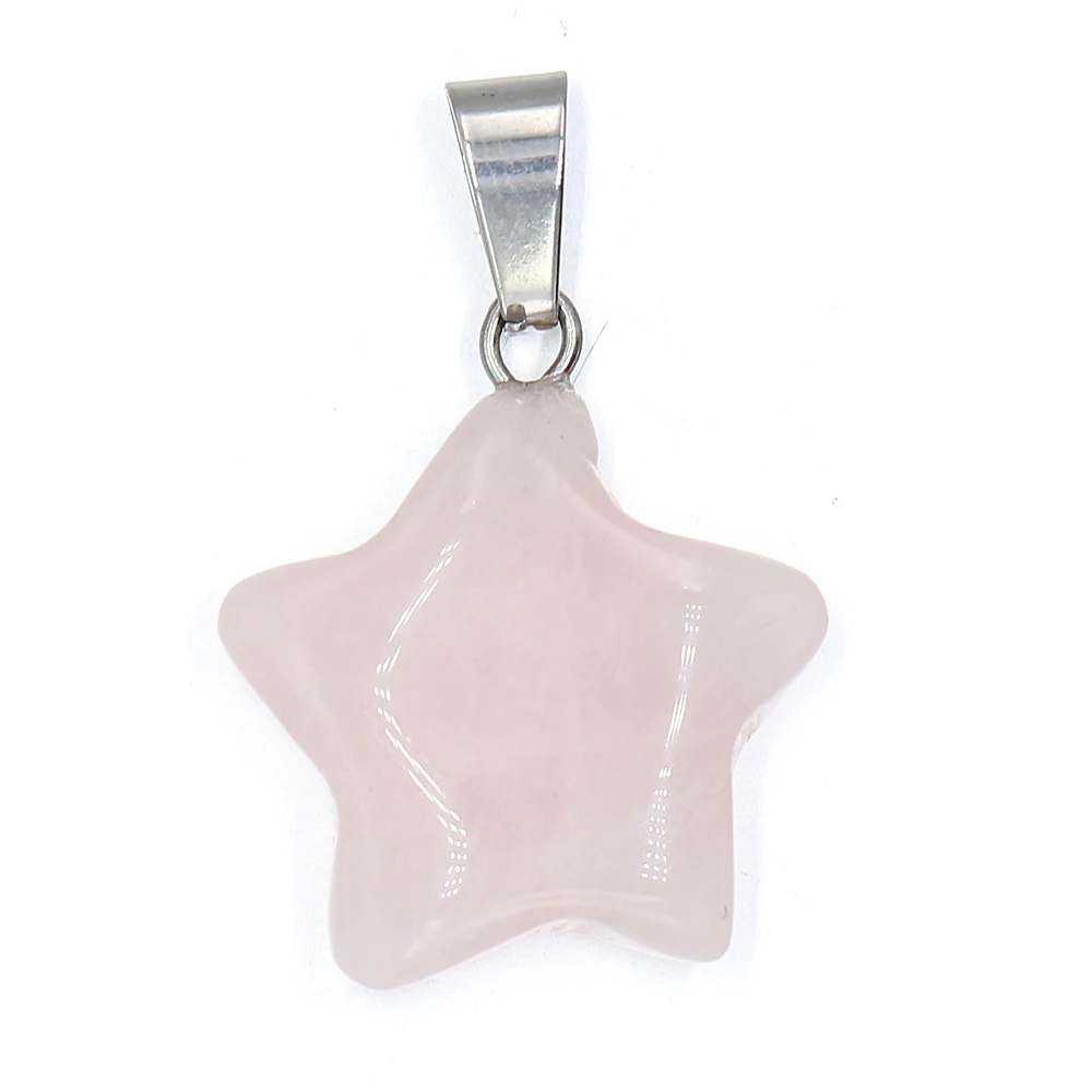 25PCS Wholesale Natural Stone Five-pointed Star Shape Pendant Tiger Eye Stone Quartz Agate Jewelry Making DIY Necklace Gift