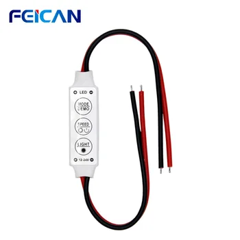 

LED Dimmer Mini LED Strip Controller Switch DC 5V 12V Controller for 5050 2835 Single Color LED Strip Light