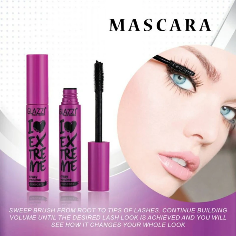 Fiber Lash Extension Black Thick Lengthening Mascara Waterproof Long Lasting Mascara Cosmetics Easy To Wear
