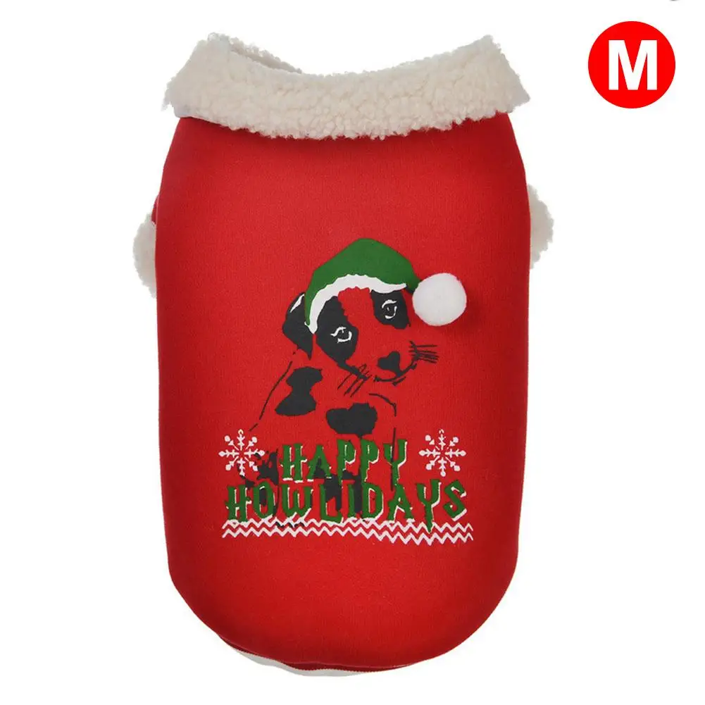 Red M Одежда для собак на осень и зиму, теплые куртки для собак, щенков, Рождественская одежда, толстовки для маленьких средних собак, щенков - Цвет: Red M
