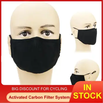 

YTFAIFEN Activated Carbon Face Mask Dustproof Anti Pollution PM2.5 with 2 pc Filters Black Cotton Mask for Home Outdoor Adult