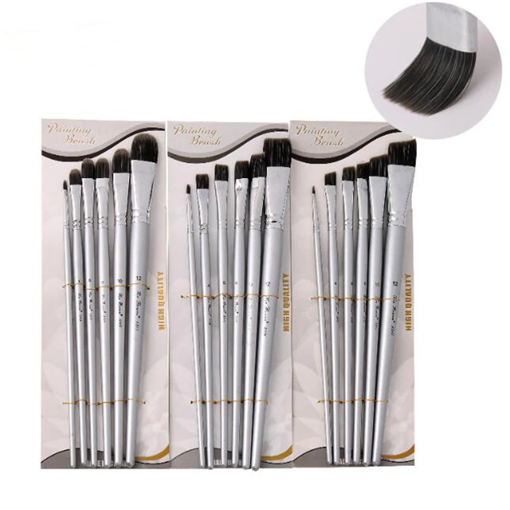 Painting Brush Set Watercolor Paint Brushes Single Double Hook Line Pen Art Painting Brush Supplies 6Pcs/set