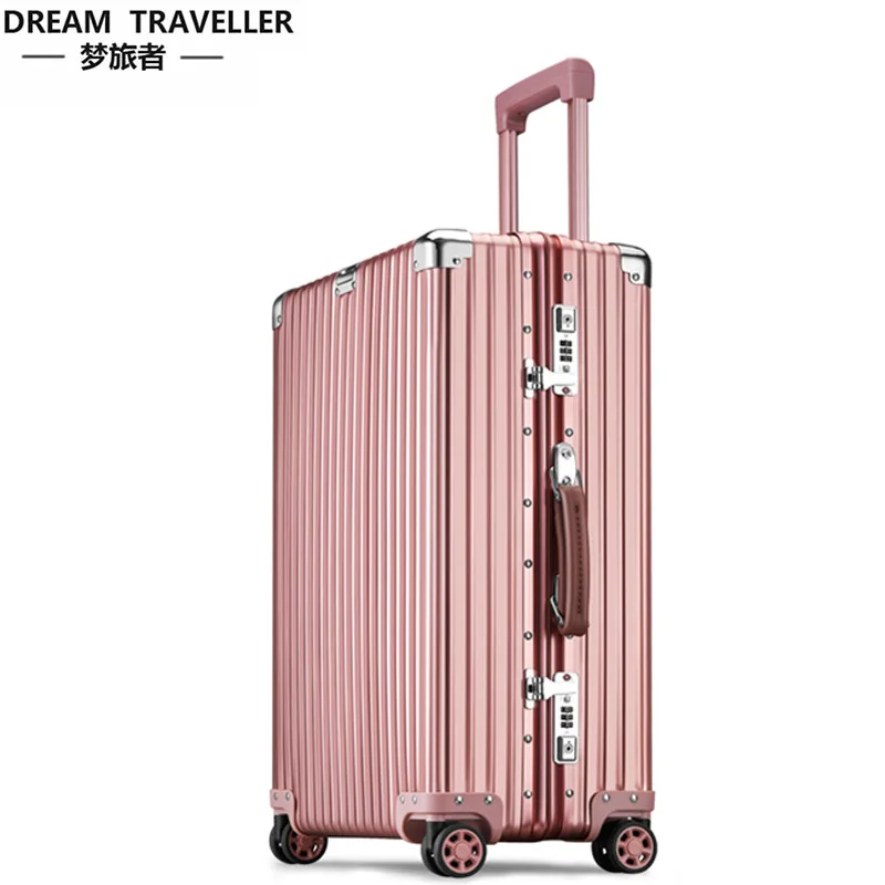 

Dream Traveler Aluminum Magnesium Alloy Travel Lugguge Mute Universal Wheel White Collar Business Trip Students Travel Trolley R