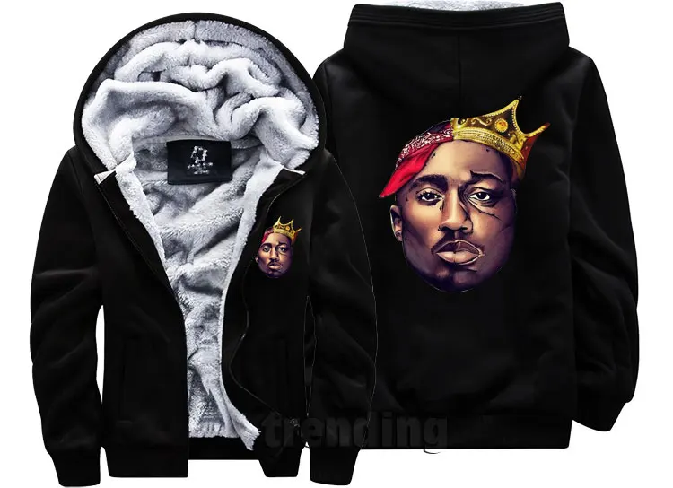 Мода для мужчин wo мужчины рэп музыка thug life biggie tupac 2pac Толстая куртка зимняя теплая