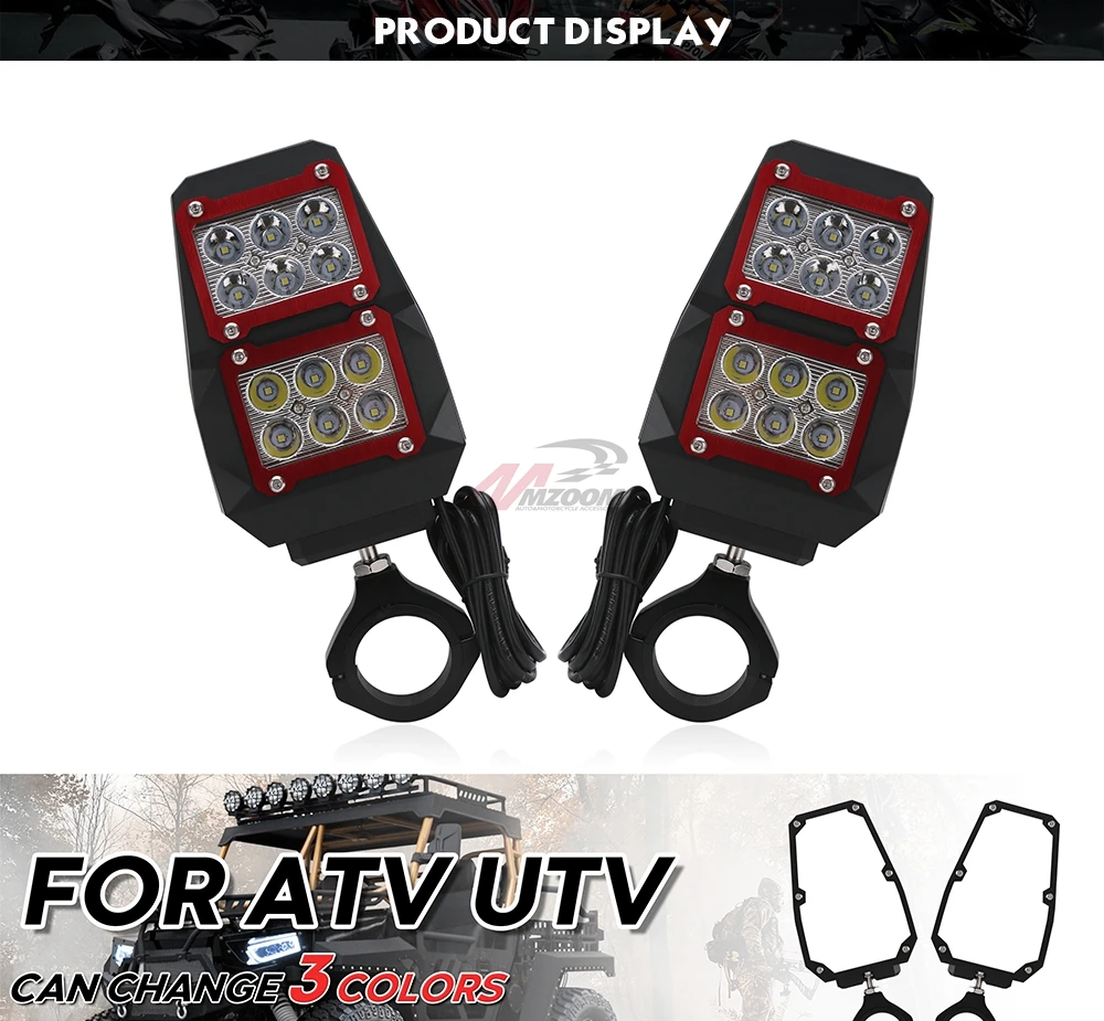 Мотоциклетный Светодиодный прожектор CNC 1,7" UTV/ATV для Yamaha Rhino 1,75" UTV SXS рулонная клетка заднего вида зеркала для Can-Am Commander 1000