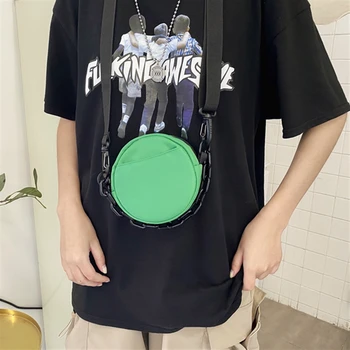 

Fashion Brand Chain Round Bag Round Messenger Bag Female Ins Tide Small Bag Japanese Street Casual Shoulder Bag Mini Carry Bag