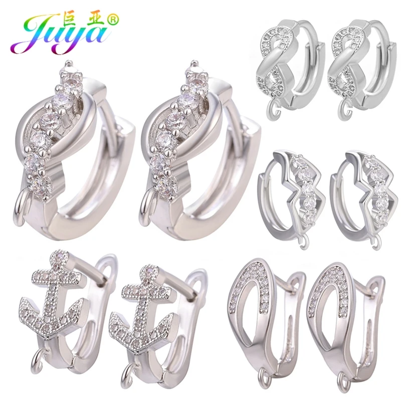 Серьги кольца Juya ручной работы золотого/серебряного цвета с застежкой крючком