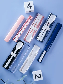 

Tableware Three Piece Chopsticks Set Spoon Korean Cutlery Set Cubiertos De Acero Inoxidable Portable Utensil Student KK60CJ