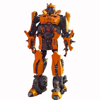 

Wearable robot costume COS props warm show helmet transformers led light up eye robot costomes Bumblebee cosplay prop