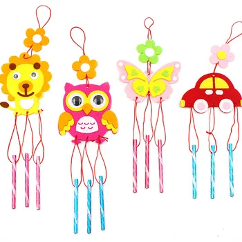 

2-4PCS/set Children DIY Wind Chime Handmad Wind Bell Kid Puzzle Toy Kids Manual Craft Toys Cartoon Non-woven Fabric Wind Chime