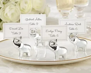 

wedding favor and souvenir--"Lucky in Love" Silver - Finish Lucky Elephant Place Card Holders 100 pcs/lot