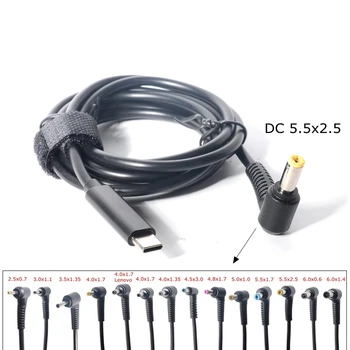 

USB Type C PD Charging Cable Cord USB C To DC Power Adapter Jack Converter to 14 Plug Male for Lenovo Asus Hp Laptop Charger