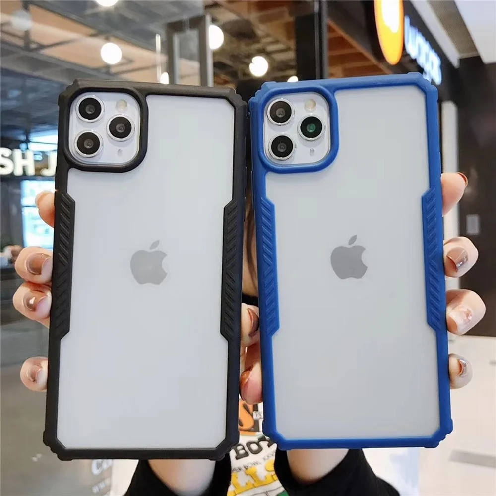 Simple Translucent Armor Phone Case for Iphone 11 Pro Max Fundas X XR XS Max 6 2