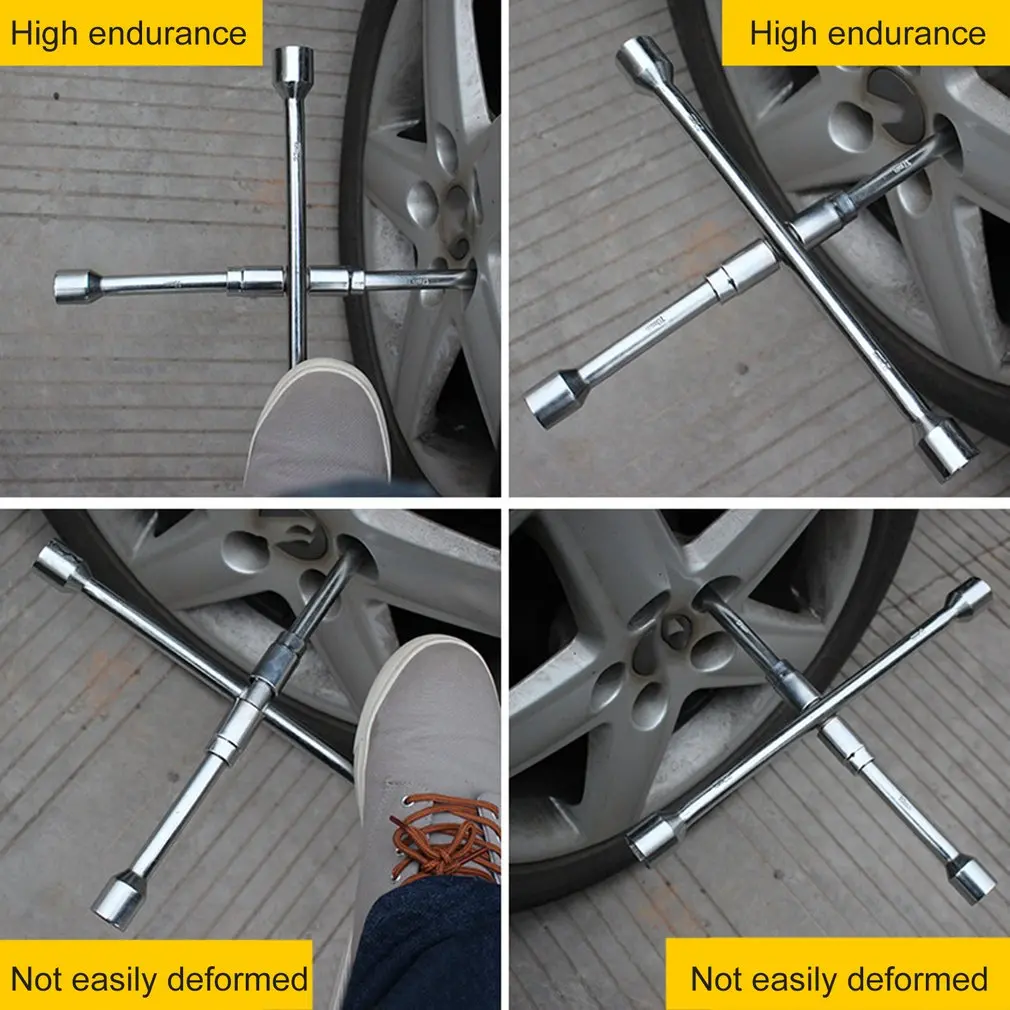 Folding Cross Wrench Car Wheel Repair Tool Auto Socket Spanner 17,19,21,23 Stowable Adjustable Portable Nut Tire Lug Tool