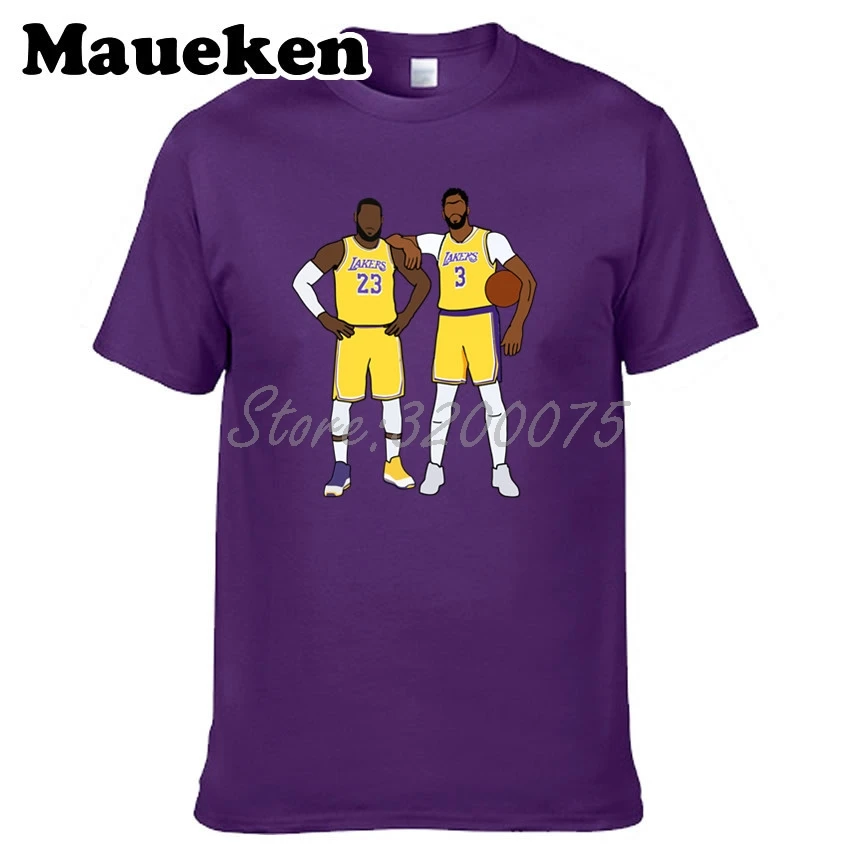 Мужская футболка Contend Champion Lebron James 23 x Anthony Davis, 3 звезды, одежда в стиле Лос-Анжелес, футболка, футболка с круглым вырезом, W19102002 - Цвет: 16