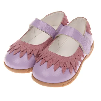

New Style Fashion Girls Sandals Children Black Genuine Leather Shoes Feather Pattern Hook&Loop Soft Baby Toddler Kids Shoes