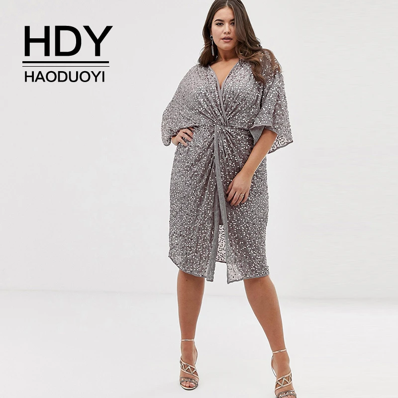 HDY Haoduoyi 2019 Новое поступление модное сексуальное женское платье большого размера