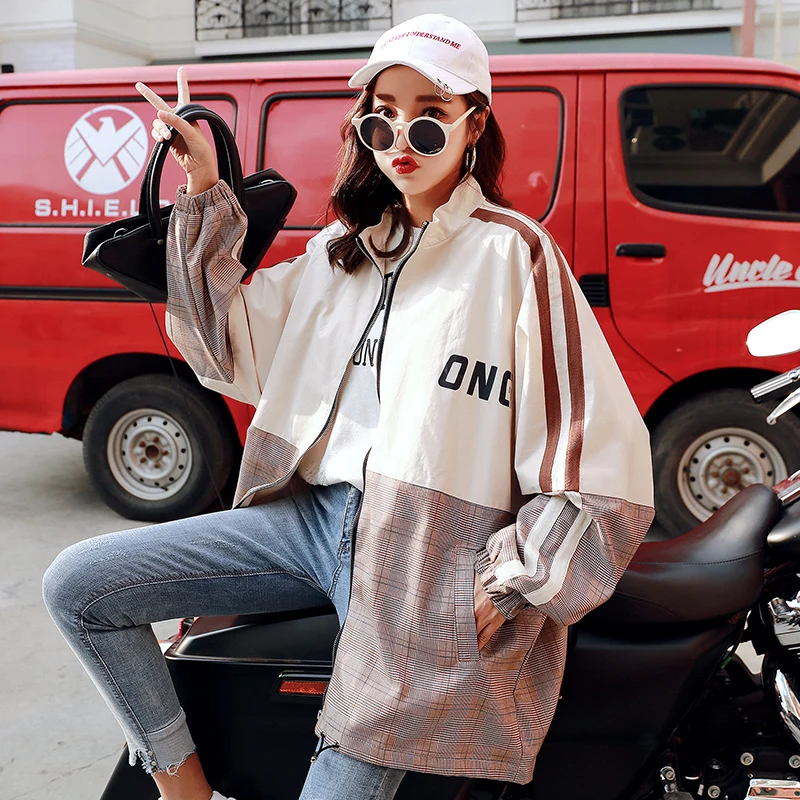 

Women Fashion Baseball Jackets 2019 New Korean Casual Color Splicing Coat Women Jacket Youth Jackets Streetwear Baseball Uniform
