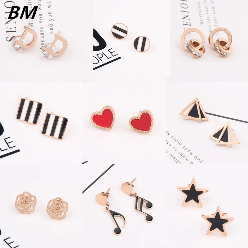 

Geometric Titanium Steel Earrings for Women Personality Net Red Earring Korean Version Wedding Charm Jewelry Gift