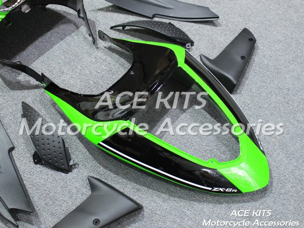 Мотоциклетный обтекатель abs, пригодный для kawasaki Ninja ZX6R 599 636 2005 2006 корпусные детали пресс-форм черный ACEKITS Магазин № 0178