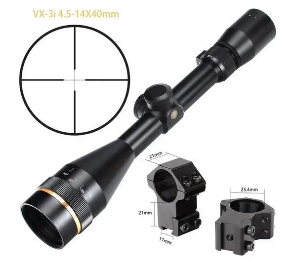 L VX-3i 4,5-14x40 AO сетка дуплекс прицелы для охоты 1 дюймов трубка Тактическая Винтовка прицел следа СОП охотничья Оптика прицел - Цвет: with dovetail rings