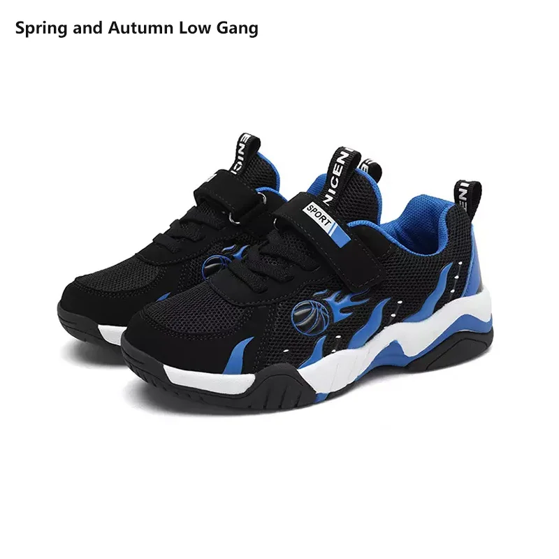 Детская обувь; кроссовки для мальчиков; Баскетбольная обувь для мальчиков; детская обувь; спортивная обувь для мальчиков; Уличная обувь; кроссовки для больших детей; зимняя обувь для мальчиков - Цвет: Low blue