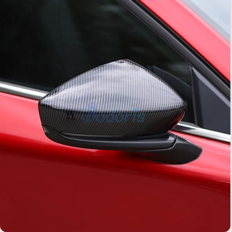 

Side Door Mirror Cover Carbon Fiber Look Rear View Rearview Caps Trim Frame Decorate For Mazda CX-30 CX30 2020 2021 Accessories