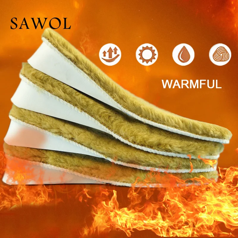 SAWOL/теплая обувь с увеличенной стелькой; подкладка из толстого плюша для женщин и мужчин; брендовая зимняя обувь; стельки; свободный крой