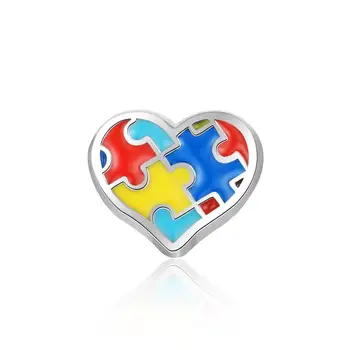 

10pcs Mesinya Heart Autism Jewelry Custom Floating Elements Charms for Glass Locket
