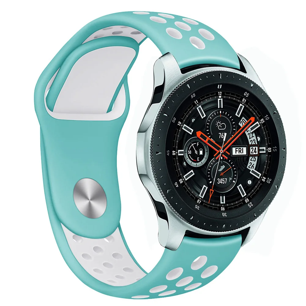 Какой ремешок для samsung Galaxy Watch 42 мм 46 мм Active 2 40 мм 44 мм мягкий силиконовый двухцветный браслет ремешок на запястье аксессуары
