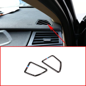 

2 Pcs Soft Carbon Fiber For BMW X5 E70 X6 E71 2008-2013 Dashboard Air Conditioning Vent Frame Trim Stickers Accessories