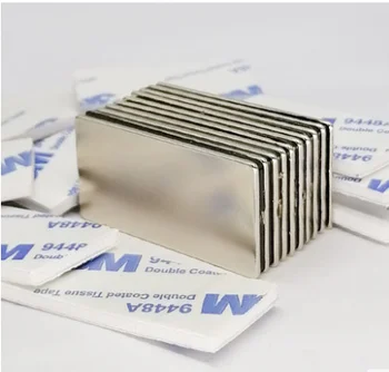 

10pcs magnet 40x20x2 50x20x2mm 3M self - adhesive NdFeB magnet block single sided foam tape Magnetic standard