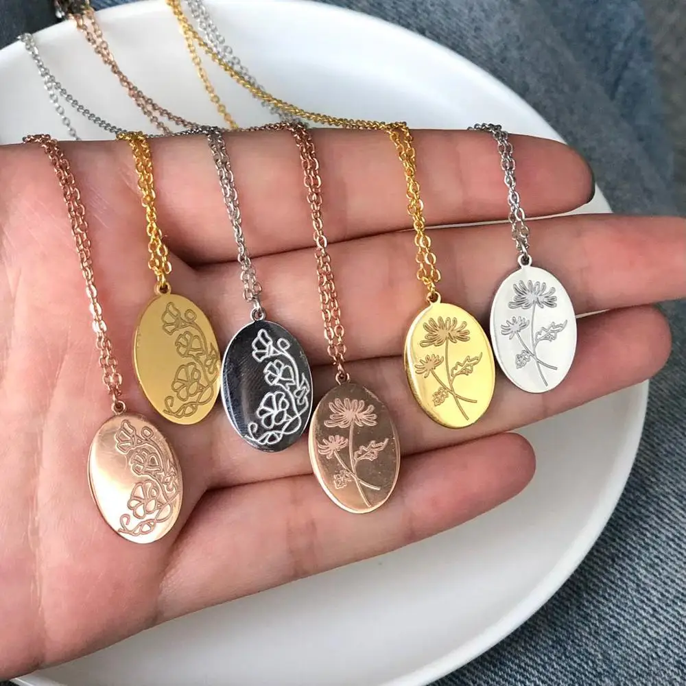 Delicate Flowers Birth Necklace For Women Carnation Rose Charms Layer  Flower Month Drive Necklace Jewelry Mother Jewelry Gift - Necklace -  AliExpress
