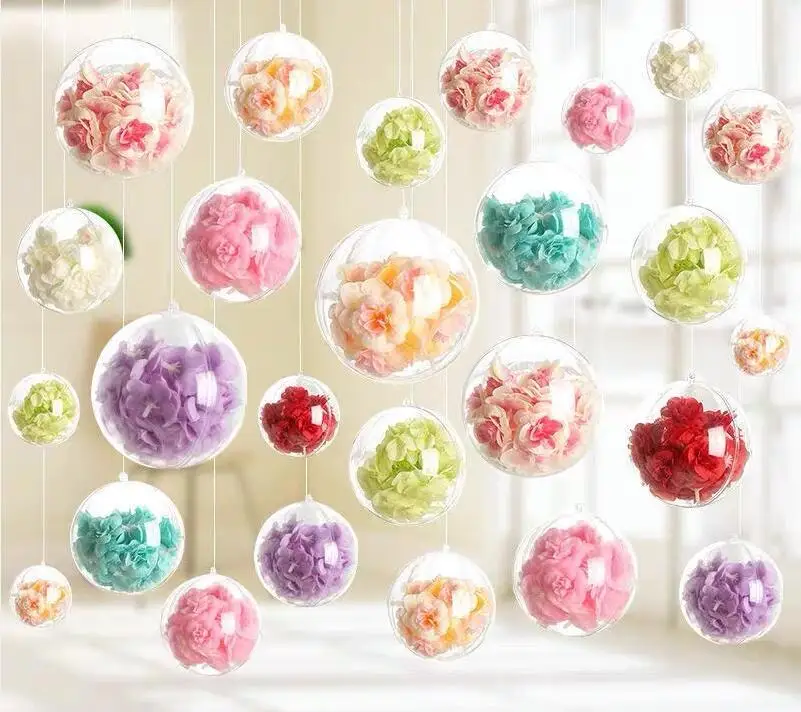  YQ 20 Pcs Clear Plastic Ornament Balls, Clear