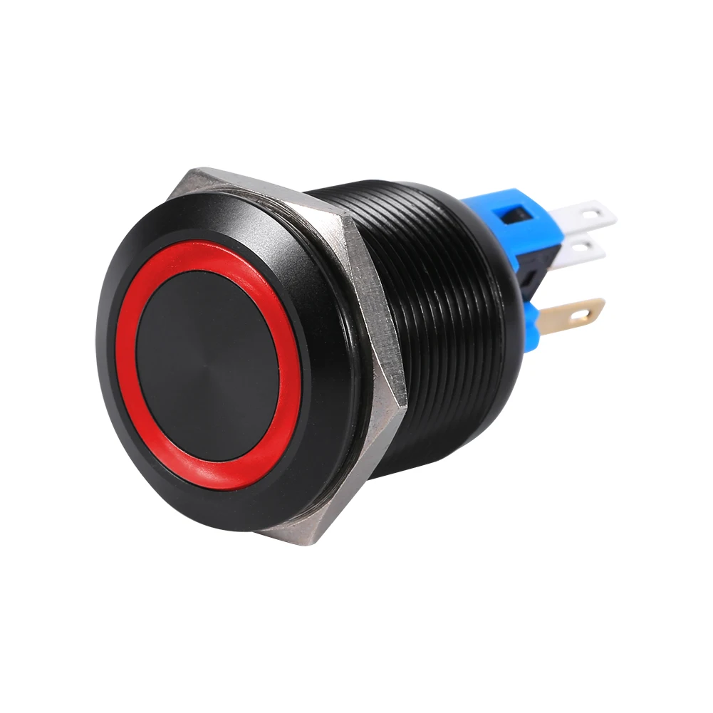 

New 22mm LED Button Switch 12V Waterproof Self-Locking Latching Push Button Switch White LED LED Button Switches Dropshipping