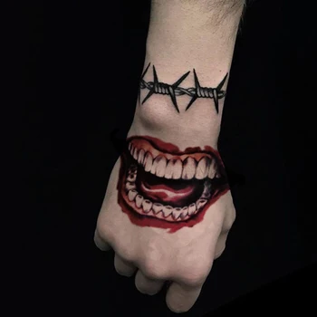 

2020 New Style Halloween Bloody Mouth Fake Tattoo Temporary Tattoo Sticker Tatto Temporary Tatoo Sticker WHT