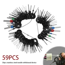 

59pcs Stainless Steel Car Terminal Removal Kit Wiring Crimp Connector Pin Extractor Puller Terminal Repair Professional Tools