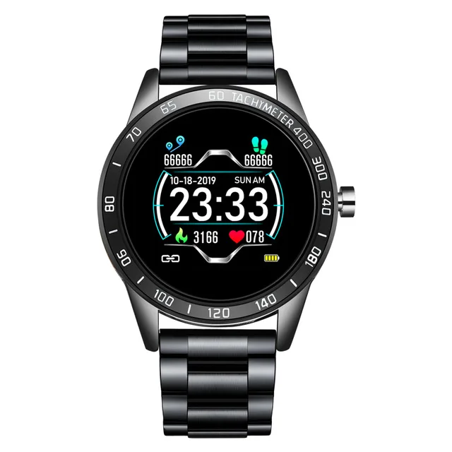 All black LIGE Новые смарт-часы мужские водонепроницаемые спортивные для iPhone пульсометр кровяное давление фитнес-трекер умные часы reloj inteligente - Цвет: All black