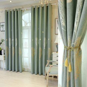 

Nordic Style Jacquard Curtains Cloth Cotton and Linen Shading Curtains Suitable for Living Room Bedroom Luxurious Curtains