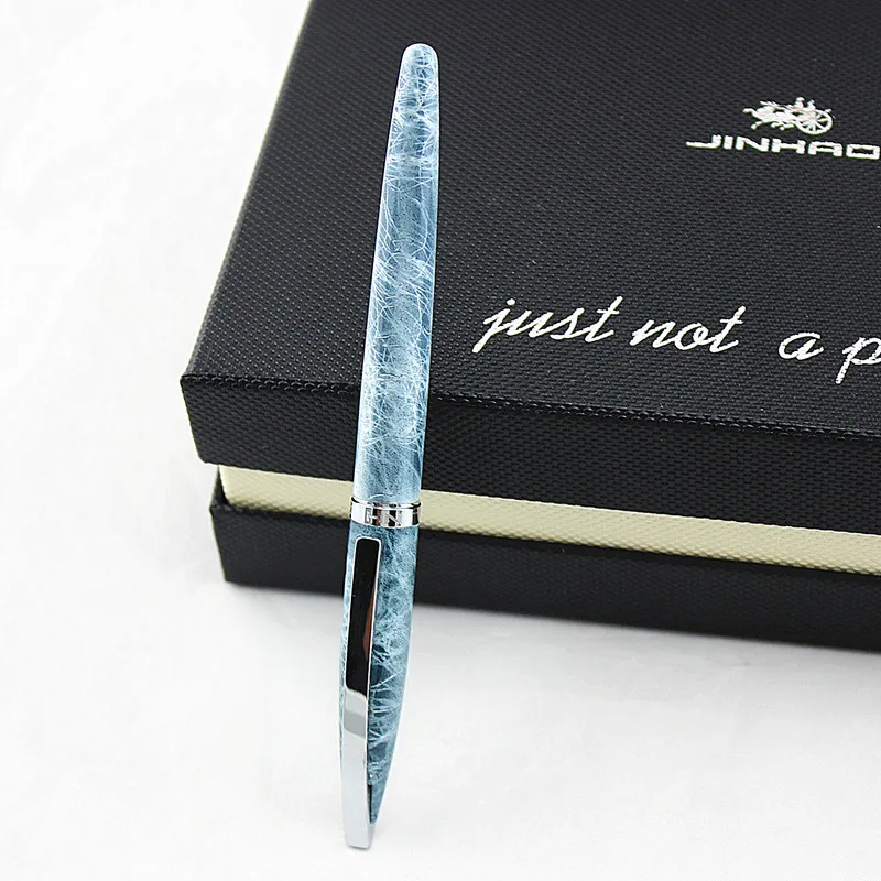 Jinhao 165 металлическая авторучка, улучшенная Классическая чернильная ручка с серебряным зажимом, иридиевая средняя 0,5 мм подарочные ручки для офисного письма
