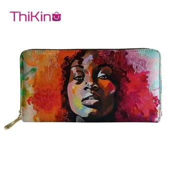 

Thikin African American Black Girl Paintin Long Wallet for Lady Women Purse Girls Shopping Notecase Cute Teen Girl Burse Handbag