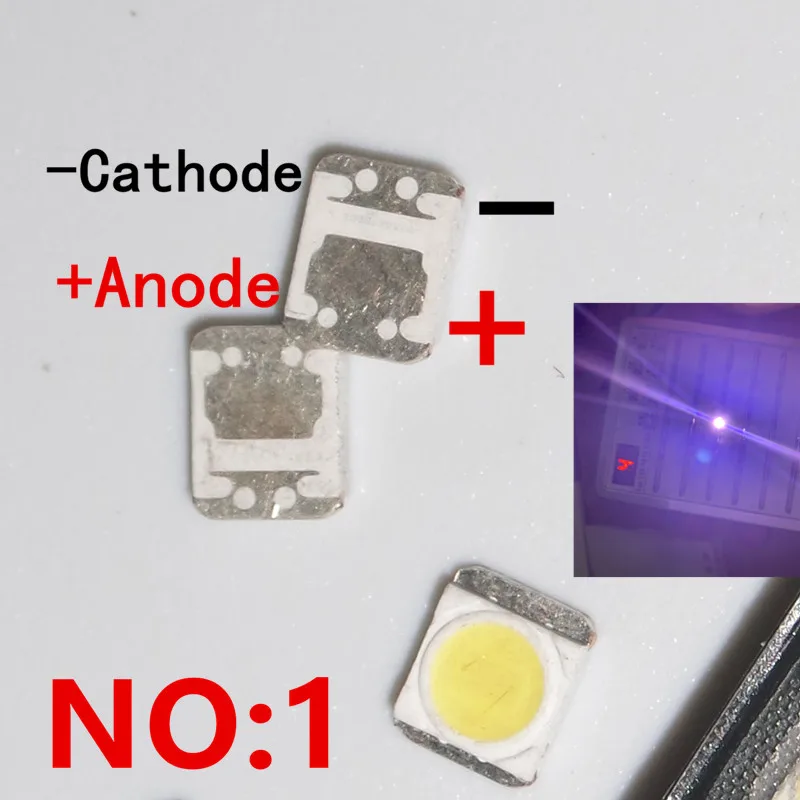 500 шт./лот 3528 2835 3V SMD светодиодный Бусины 1 ватт LG 100LM холодный белый для ТВ ЖК-дисплей Подсветка - Испускаемый цвет: NO1