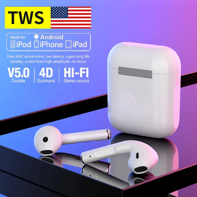 Original i12 TWS Wireless Headphones Bluetooth Earphone Sports Earbuds Gaming Headset For Xiaomi Android iPhone Apple Earphones |