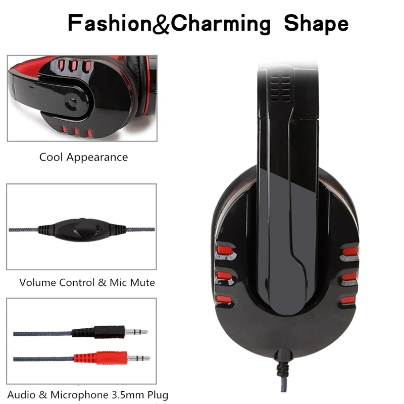 Wired Headphones LED Light Headset Gaming Earphone SY733 for Computer with microphone Auriculares Con Cable for PC