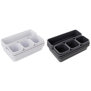 

Organizer Box Trays Home Office Storage Kitchen Bathroom Closet Desk Box Drawer Organization Tray Cutlery Stationery